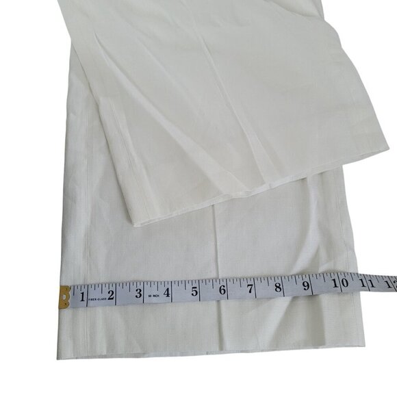 RW&CO Linen Blend Wide Leg Mid Rise Pants Off White Color Plus Size - Picture 12 of 13